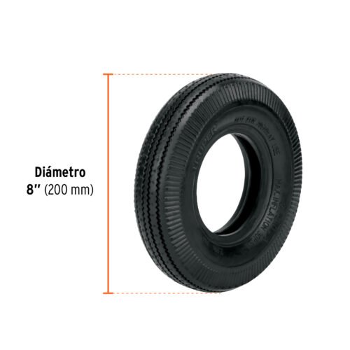 45907 - Rueda neumática de 8" sin cámara, Truper