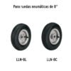 45907 - Rueda neumática de 8" sin cámara, Truper