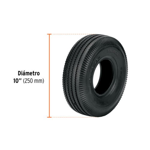 45908 - Rueda neumática de 10" sin cámara, Truper