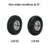 45908 - Rueda neumática de 10" sin cámara, Truper