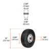 45909 - Rueda imponchable 10" para eje central, Truper