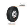 45909 - Rueda imponchable 10" para eje central, Truper