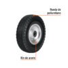 45910 - Rueda imponchable 8" para eje lateral, Truper