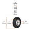 45910 - Rueda imponchable 8" para eje lateral, Truper