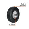 45911 - Rueda imponchable 10" para eje lateral, Truper