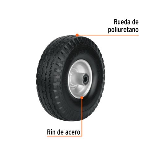 45911 - Rueda imponchable 10" para eje lateral, Truper
