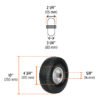 45911 - Rueda imponchable 10" para eje lateral, Truper