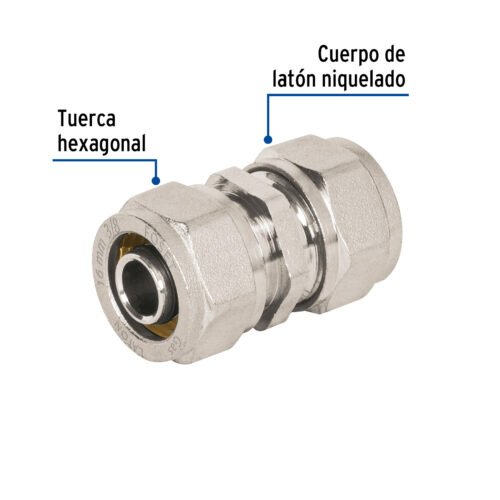 45912 - Cople de compresión para PEALPE, 3/8", Foset
