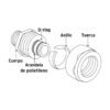 45912 - Cople de compresión para PEALPE, 3/8", Foset