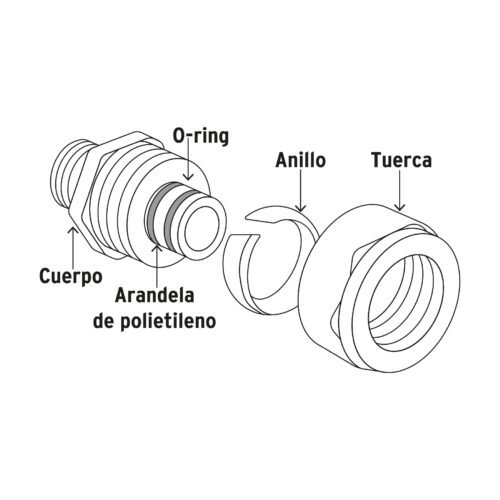 45912 - Cople de compresión para PEALPE, 3/8", Foset