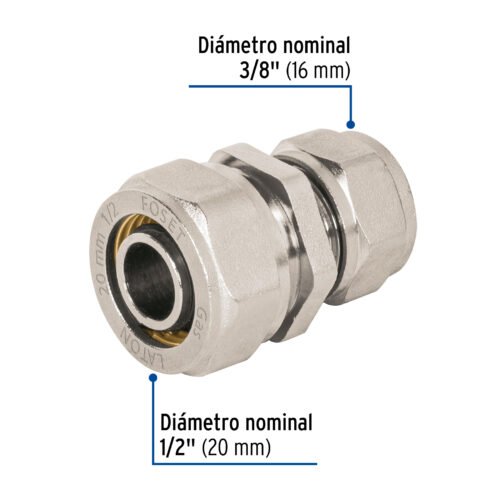 45915 - Cople de compresión reducido para PEALPE, 1/2" x 3/8", Foset