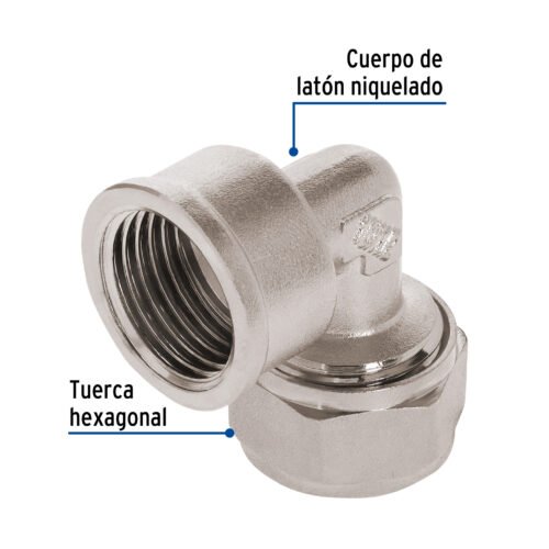 45921 - Codo 90° para PEALPE, 3/8", con rosca hembra, Foset