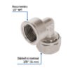 45921 - Codo 90° para PEALPE, 3/8", con rosca hembra, Foset