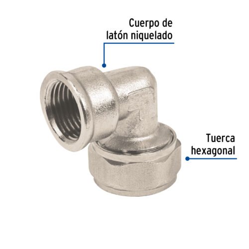 45922 - Codo 90° para PEALPE, 1/2", con rosca hembra, Foset