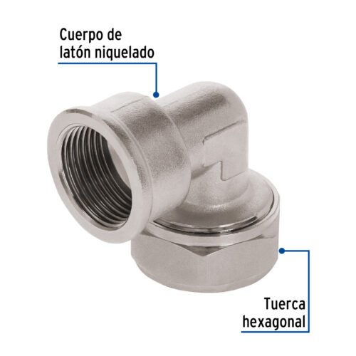 45923 - Codo 90° para PEALPE, 3/4", con rosca hembra, Foset