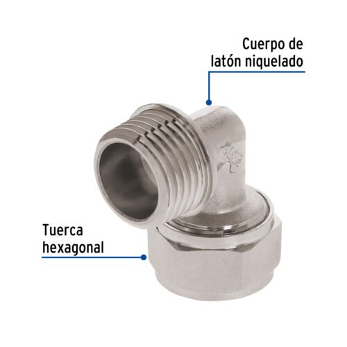 45924 - Codo 90° para PEALPE, 3/8", con rosca macho, Foset