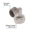 45924 - Codo 90° para PEALPE, 3/8", con rosca macho, Foset