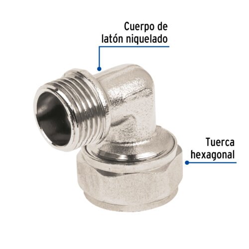 45925 - Codo 90° para PEALPE, 1/2", con rosca macho, Foset