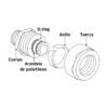 45930 - Tee para PEALPE, 1/2", con rosca hembra central, Foset