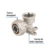 45931 - Codo oreja 90° para PEALPE, 1/2", con rosca hembra, Foset