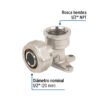 45931 - Codo oreja 90° para PEALPE, 1/2", con rosca hembra, Foset