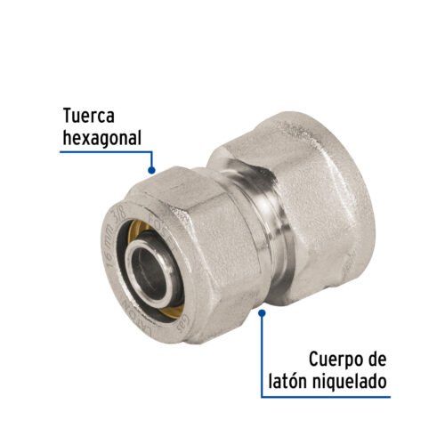 45932 - Conector para PEALPE, 3/8", con rosca hembra, Foset