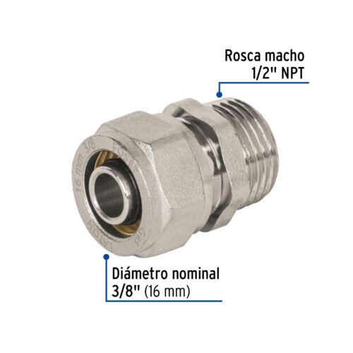 45935 - Conector para PEALPE, 3/8", con rosca macho, Foset