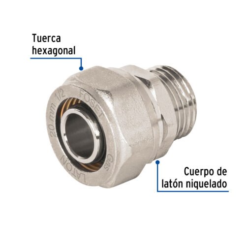 45936 - Conector para PEALPE, 1/2", con rosca macho, Foset