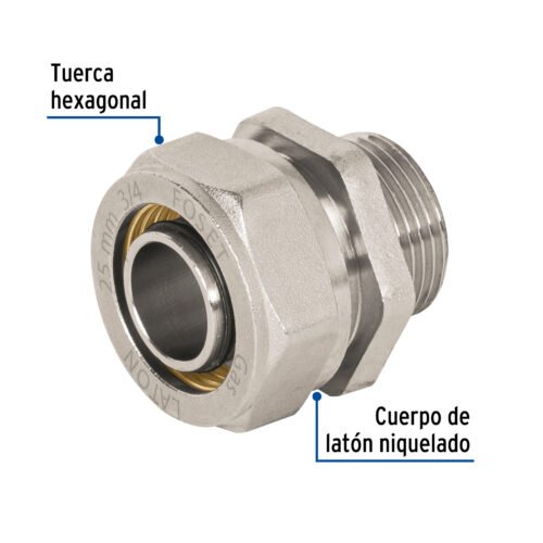 45937 - Conector para PEALPE, 3/4", con rosca macho, Foset