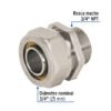 45937 - Conector para PEALPE, 3/4", con rosca macho, Foset