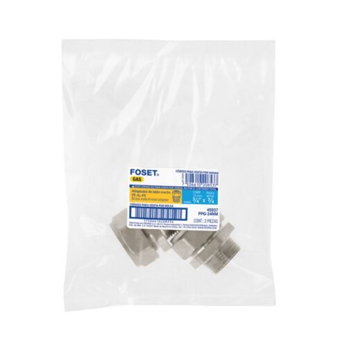 45937 - Conector para PEALPE, 3/4", con rosca macho, Foset