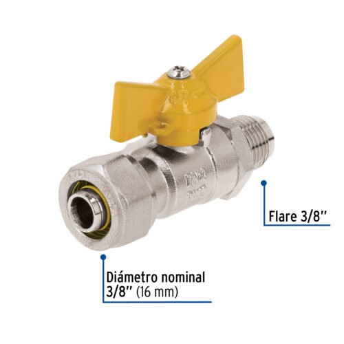45946 - Válvula esfera para PE-AL-PE, 3/8"a flare 3/8", Foset