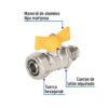 45947 - Válvula esfera para PE-AL-PE, 1/2"a flare 3/8", Foset