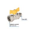 45947 - Válvula esfera para PE-AL-PE, 1/2"a flare 3/8", Foset
