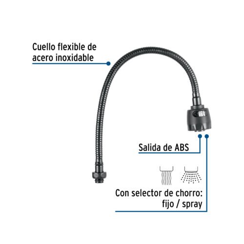 45948 - Cuello flexible para mezcladora de fregadero, negro, AQUA