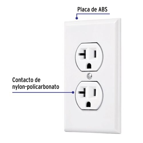 45951 - Placa armada contacto dúplex,2 polos, línea Standard, blanco