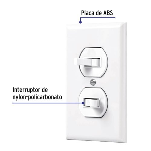 45953 - Placa armada 2 interruptores sencillo, línea Standard, blanc