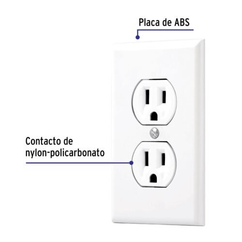 45954 - Placa armada 2 contactos polarizados, línea Standard, blanco
