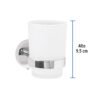 459553 45955 - Portavaso cepillero cromo con vaso de vidrio, Foset Túbig
