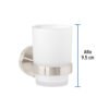 459562 45956 - Portavaso cepillero satín con vaso de vidrio, Foset Túbig