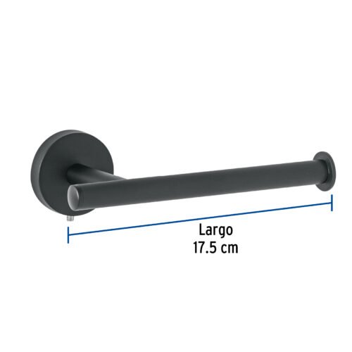 45960 - Portarrollo metálico acabado negro, Foset Túbig