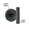 459631 45963 - Gancho sencillo metálico acabado negro, Foset Túbig