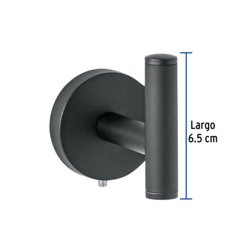 459632 45963 - Gancho sencillo metálico acabado negro, Foset Túbig