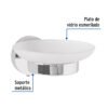 45964 - Jabonera metálica cromo con plato de vidrio, Foset Túbig