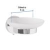 45964 - Jabonera metálica cromo con plato de vidrio, Foset Túbig