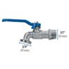 45968 - Llave de esfera de latón 1/2", 115 g, s/adaptador, Foset