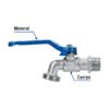 45969 - Llave de esfera de latón 1/2", 140 g, s/adaptador, Foset