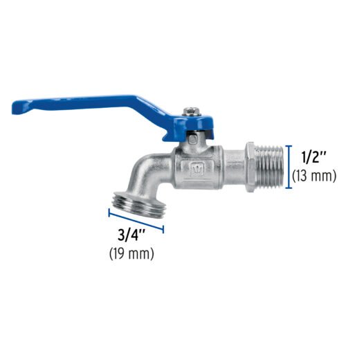45969 - Llave de esfera de latón 1/2", 140 g, s/adaptador, Foset