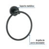 459751 45975 - Toallero argolla metálico acabado negro, Foset Túbig