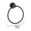 459752 45975 - Toallero argolla metálico acabado negro, Foset Túbig